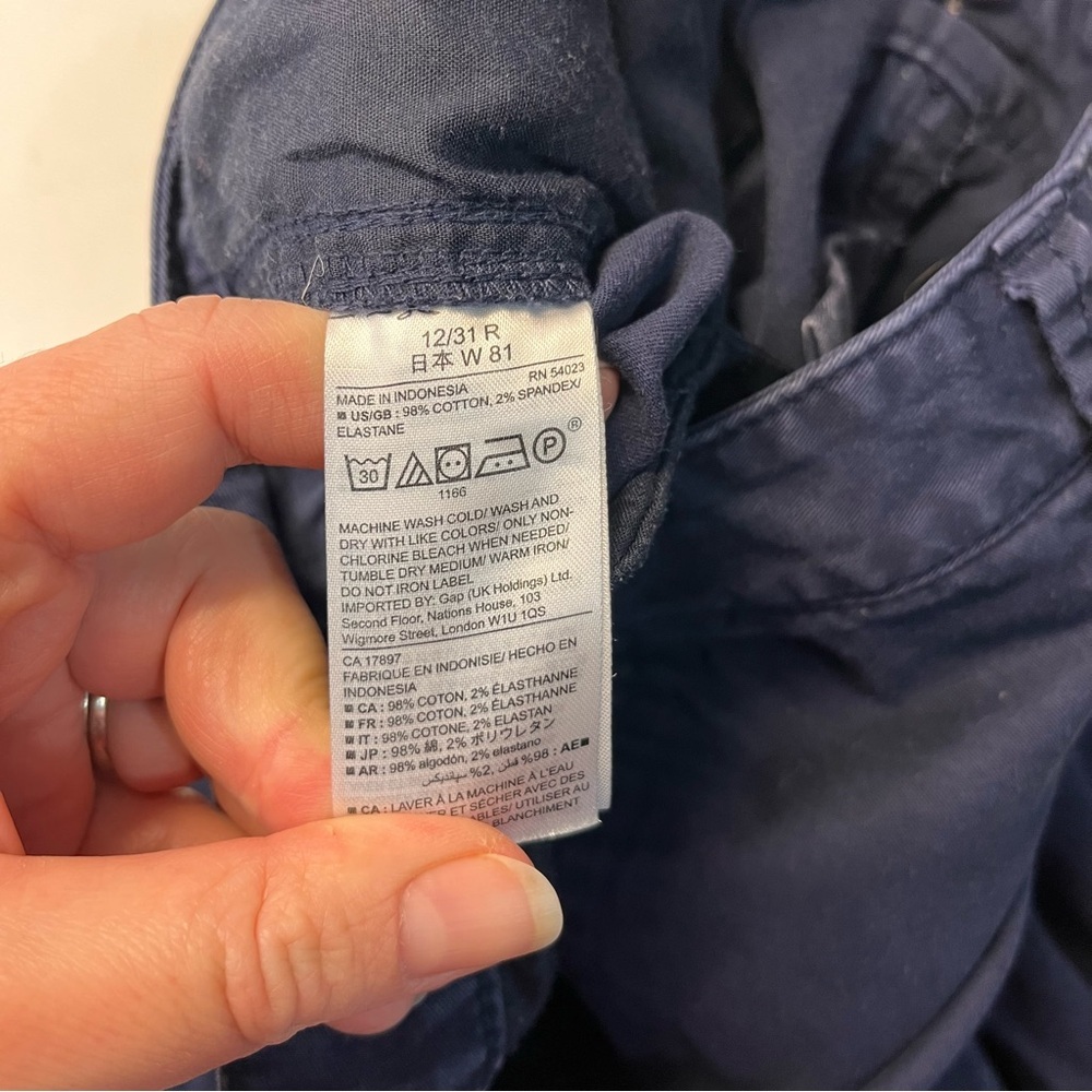 Gap Girlfriend Khaki Navy Chino Pants, size 12/31 - Picture 8 of 11